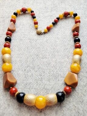 VINTAGE Cadoro CHUNKY Bold Multicolor Beaded Statement Necklace